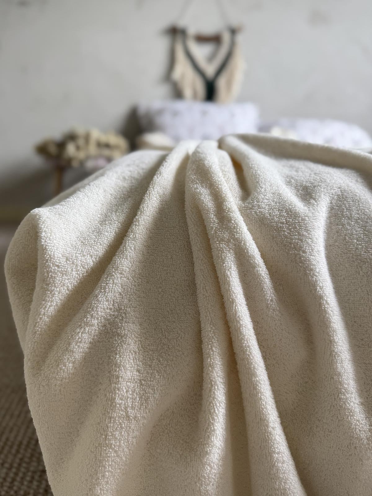 Простынь-покрывало махровое ZEINTEX MADEIRA хлопковое 150х220 см Молочный (26982210) - фото 7