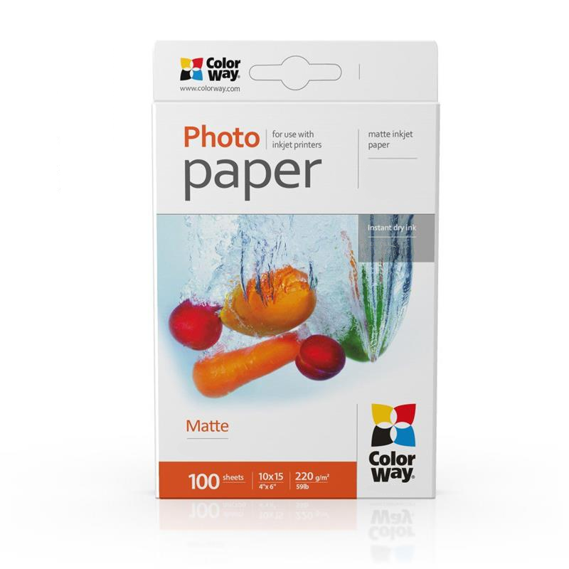 Фотобумага матовая ColorWay 10x15 см 220 г/м² 100 листов (PM2201004R)