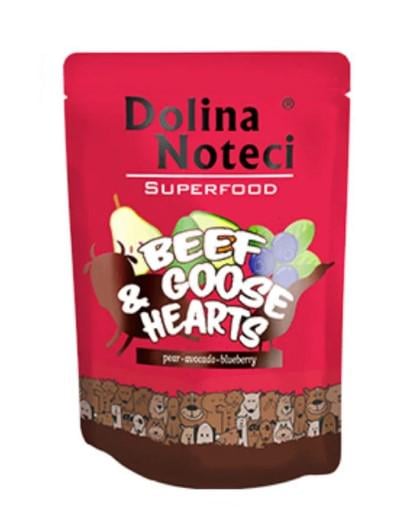 Корм влажный для собак Dolina Noteci Superfood для cобак из говяжьих/гусиных сердец 300 г пауч (108089)