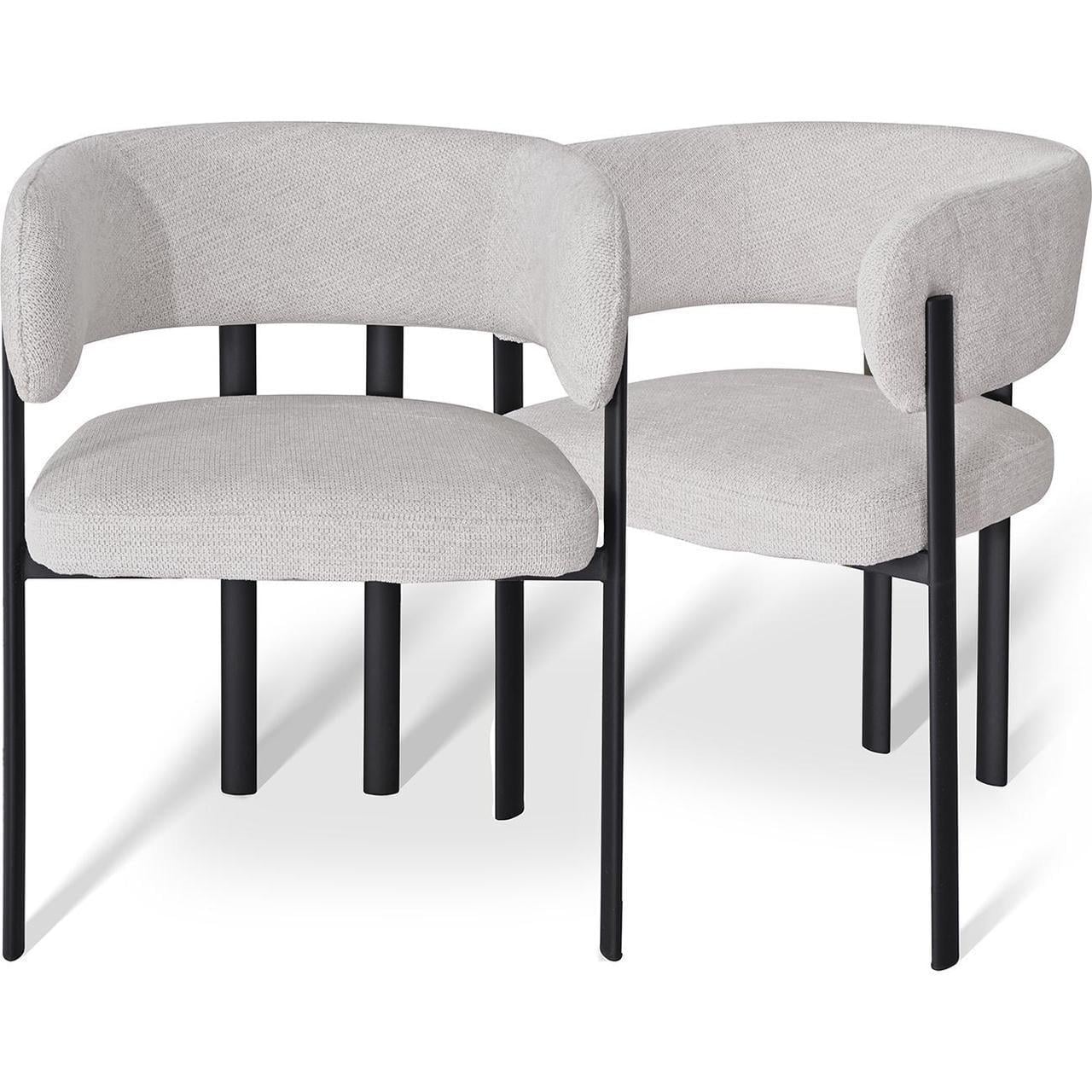 Комплект з 2-х обідніх стільців Nory Marble linen black base (13989)