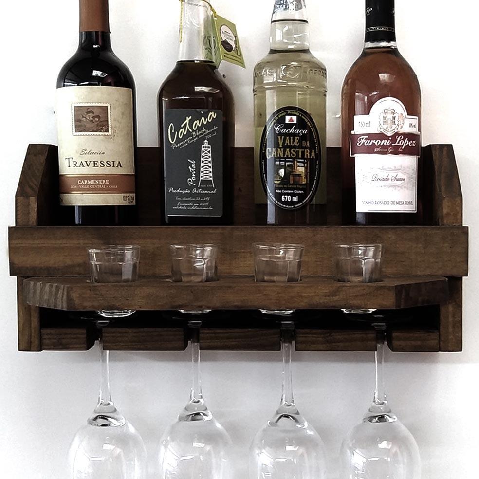 Полка для вина настенная из дерева Тесикага Капучино (ПНК-013509)