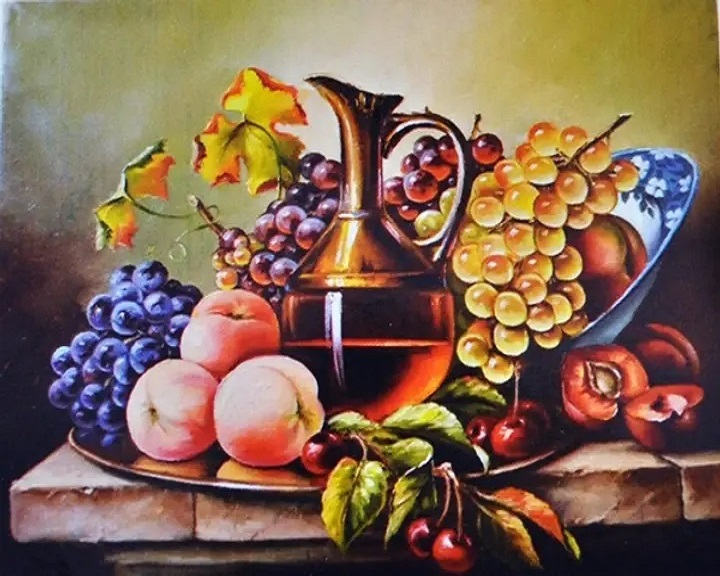 Алмазная мозаика Натюрморт с кувшином квадратные камни/на подрамнике 40х50 см (32927424)