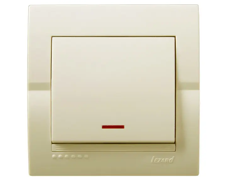 Вимикач одноклавішний Lezard Deriy з підсвіткою Кремовий (26293511)