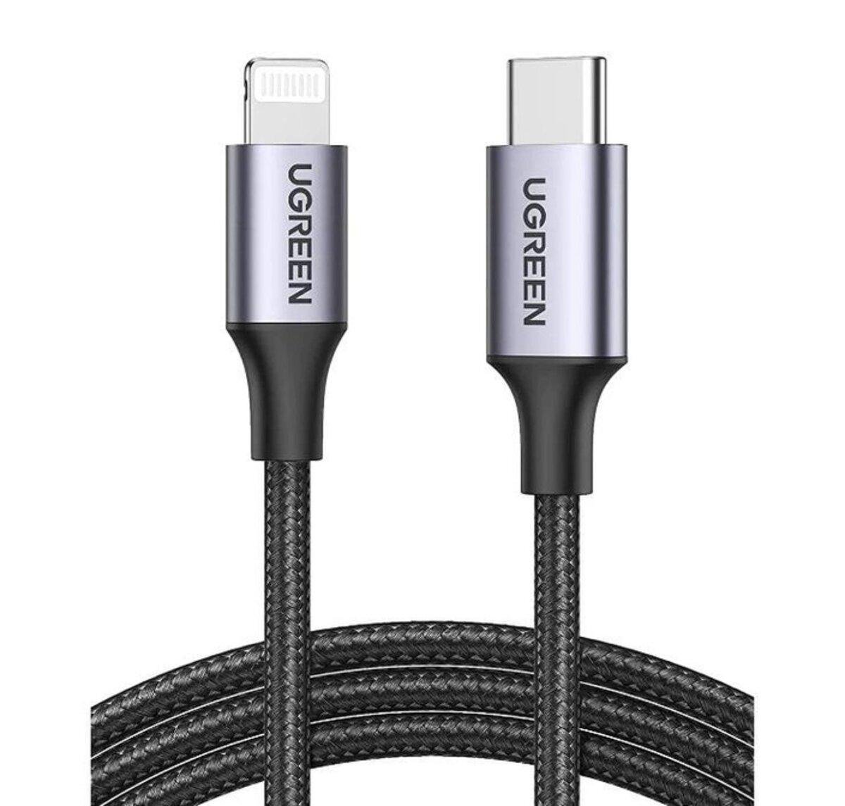 Кабель UGREEN US304 USB-C to Lightning M/M Cable Aluminum Shell Braided 1 м Black (UGR-60759)