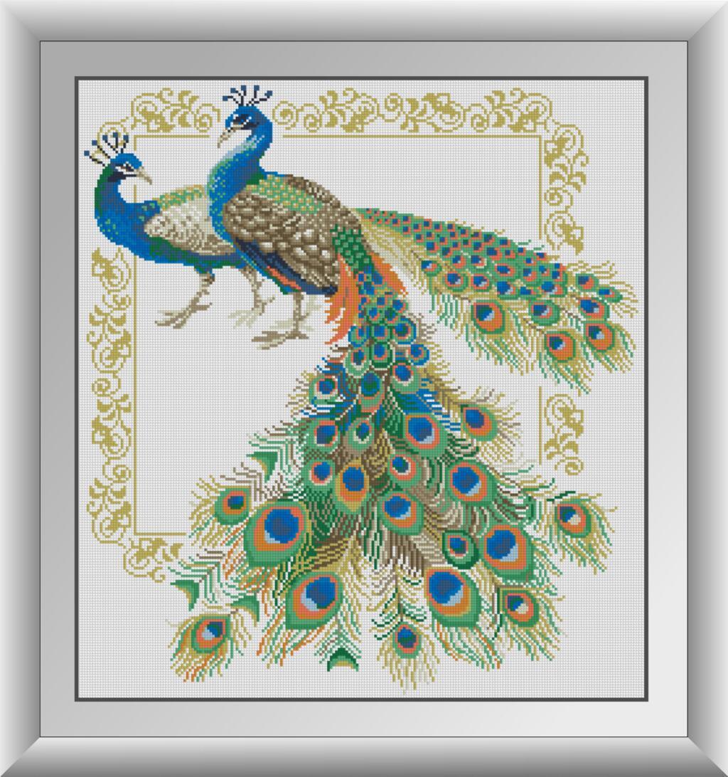 Алмазная мозаика Dream Art Пара павлинов 54x59 см (DA.30506)