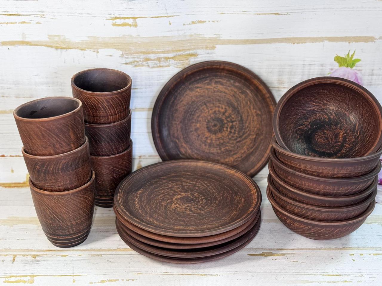 Сервиз глиняный на 6 персон 19 предметов (2701743169) - фото 4 Сервиз глиняный на 6 персон 19 предметов (2701743169) - фото 4