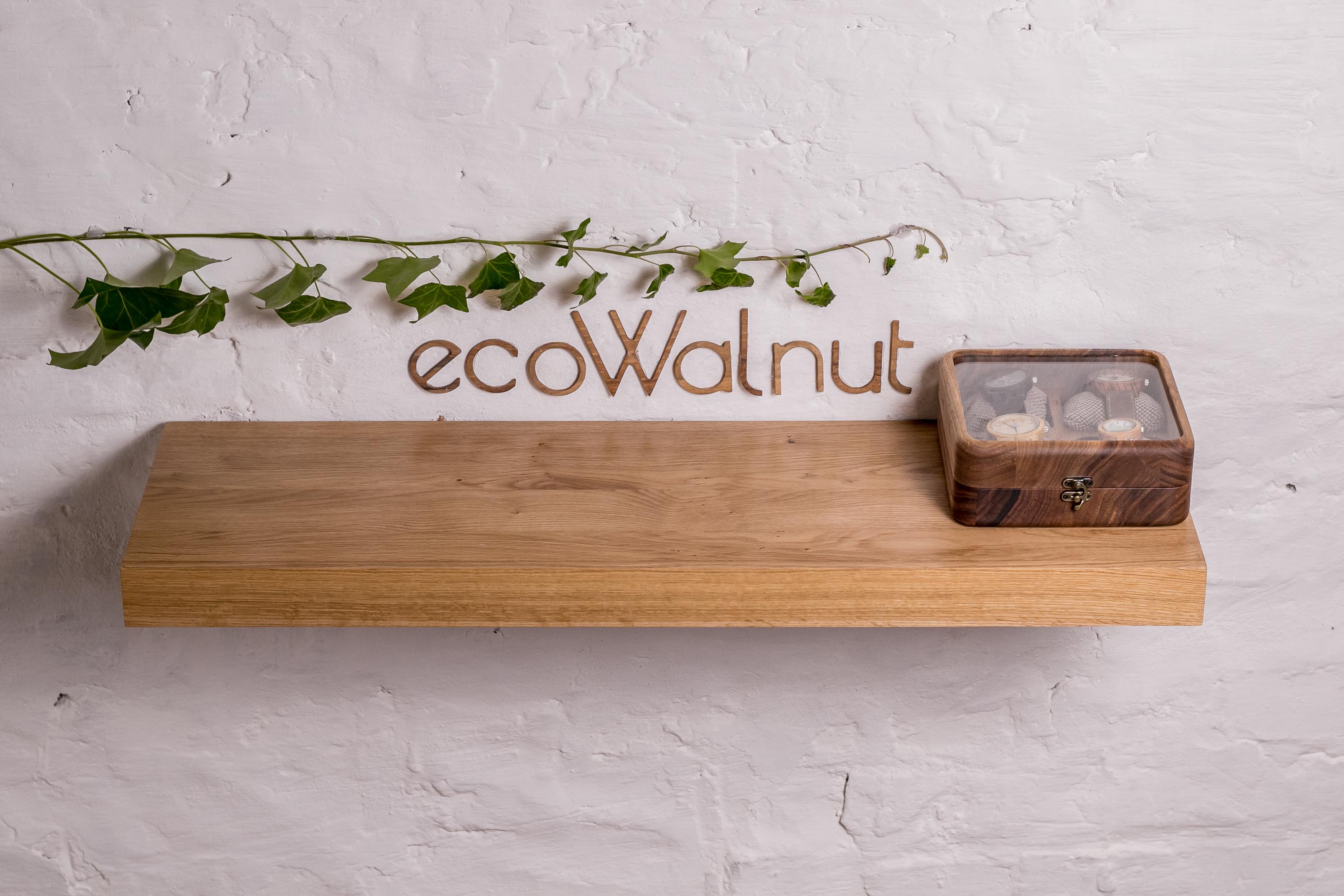 Полка книжная EcoWalnut скрытого монтажа с прямоугольным краем M (Дуб EF-7.2)