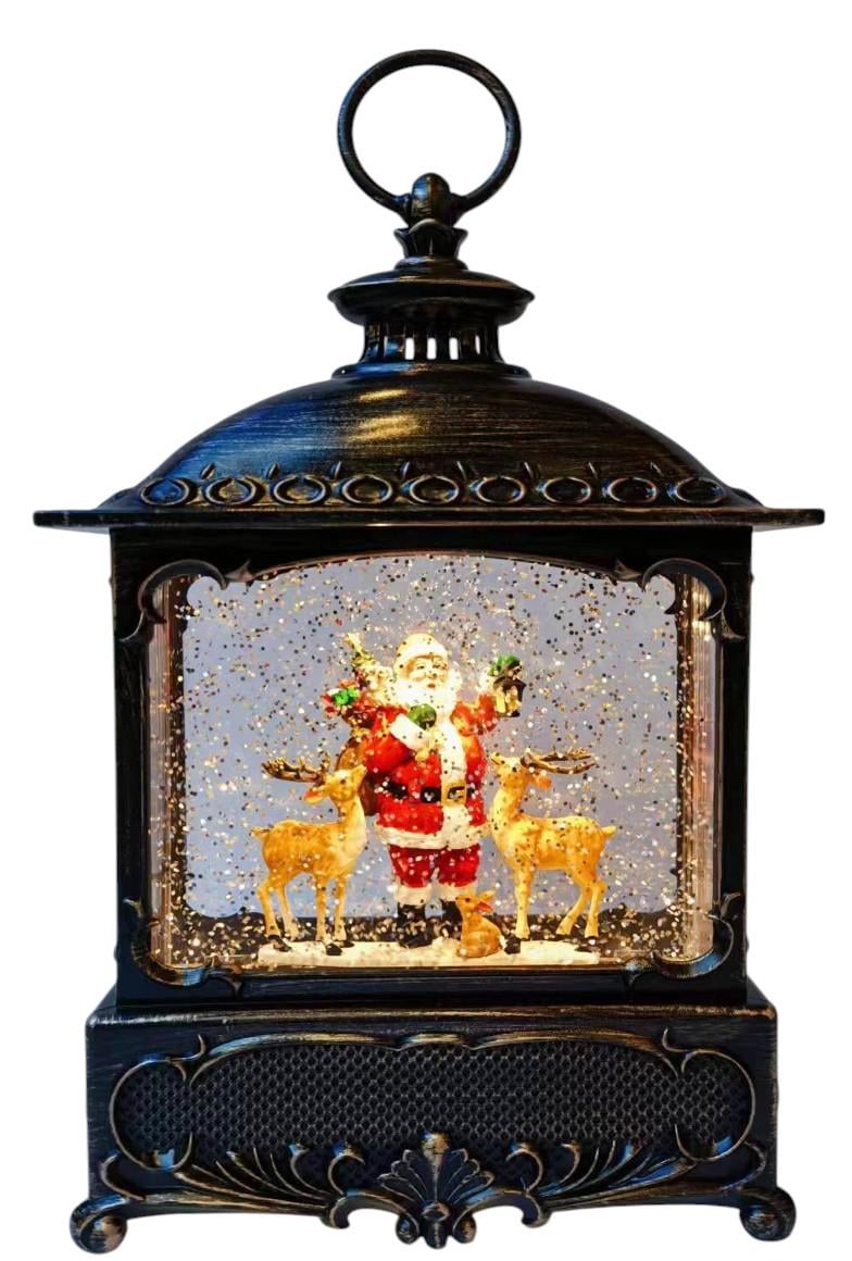 Ночник новогодний музыкальный XMAS WDL-24073A Винтажный фонарь 27 см (10098)