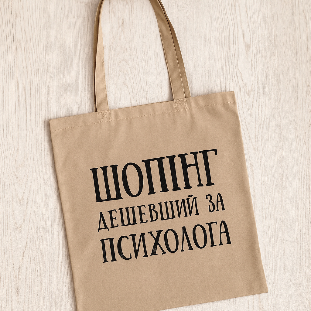 ЭКО-сумка Presentville Market "Шопінг дешевший за психолога" (KOTM 19I007 CAP)