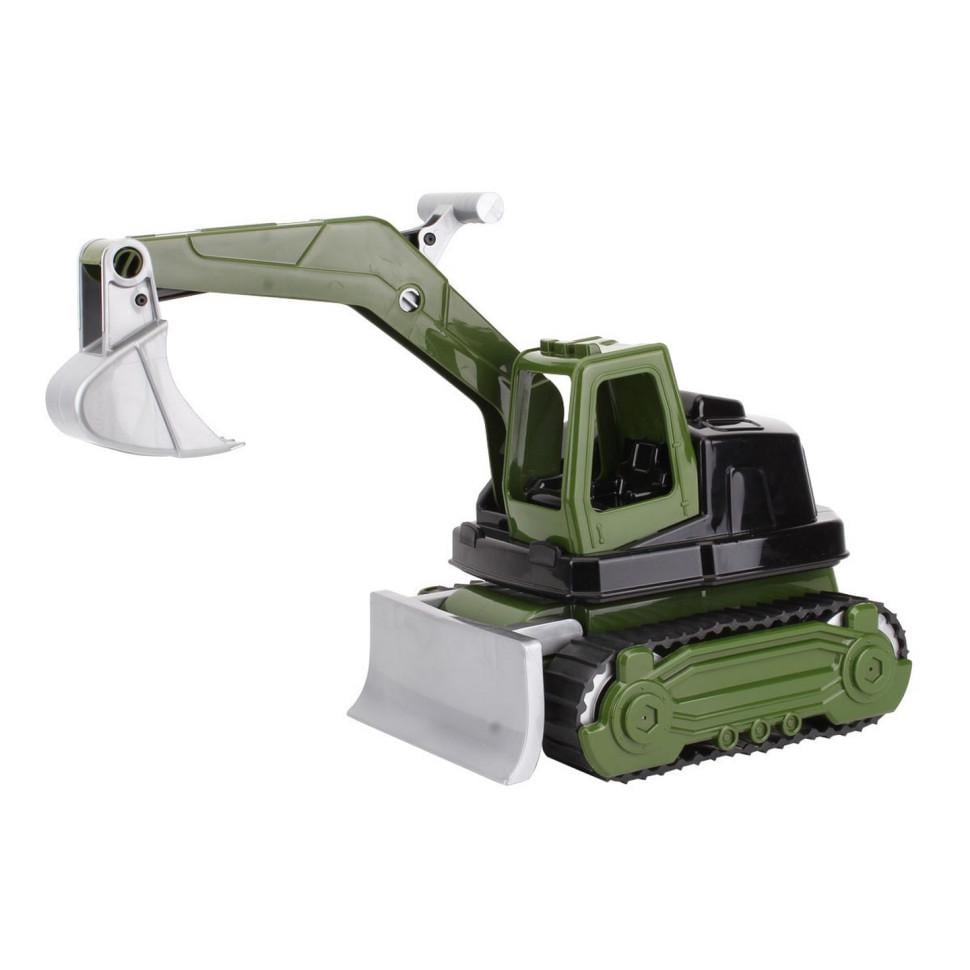 Трактор гусеничный ТехноК защитный с подвижным ковшом Зеленый (IM-176-M-715)
