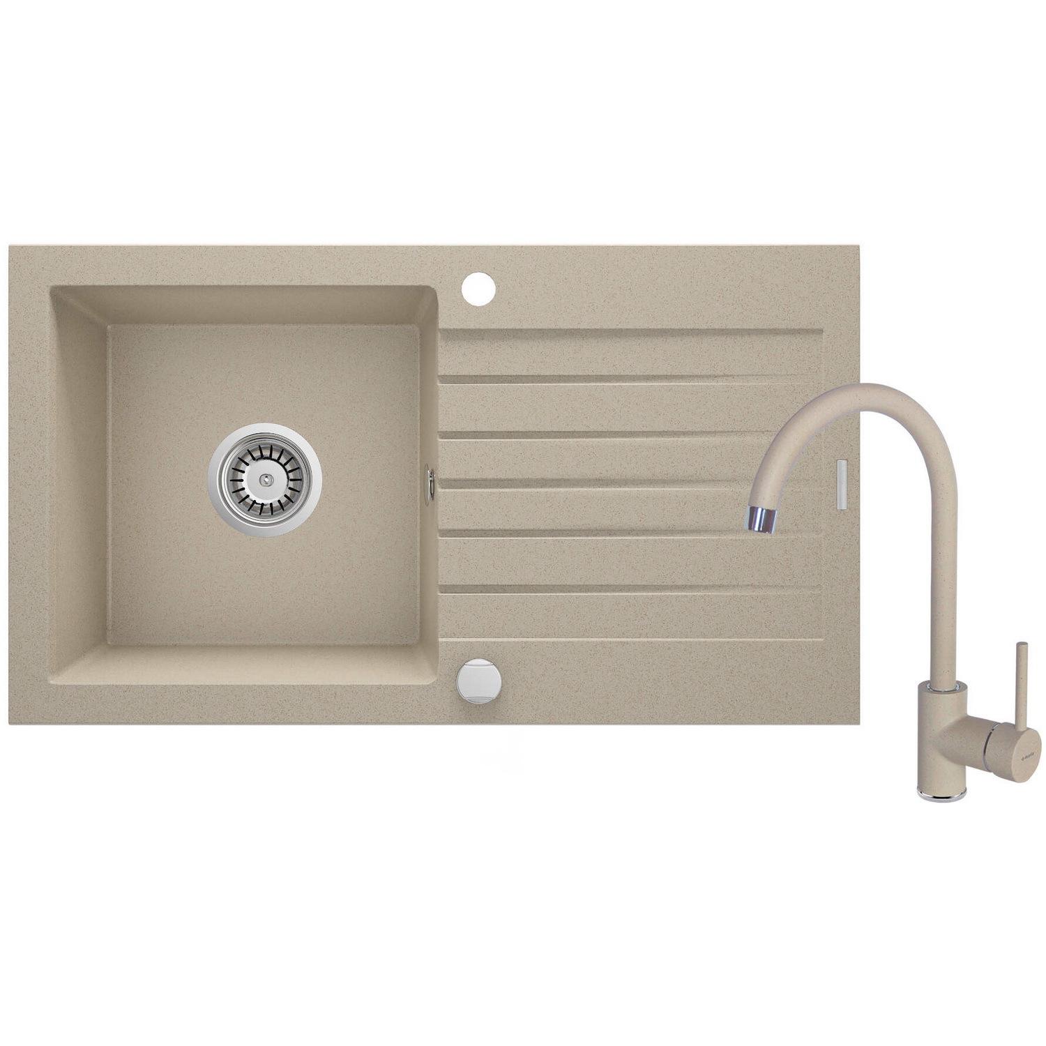 Мойка кухонная Deante ZQZV7113 гранитная прямоугольная 760x440 мм Бежевый (25965269)