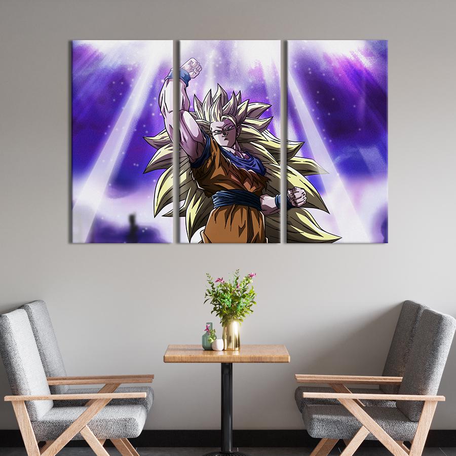 Модульная картина триптих Знаменитый персонаж аниме Гоку 78x48 см (653-31)
