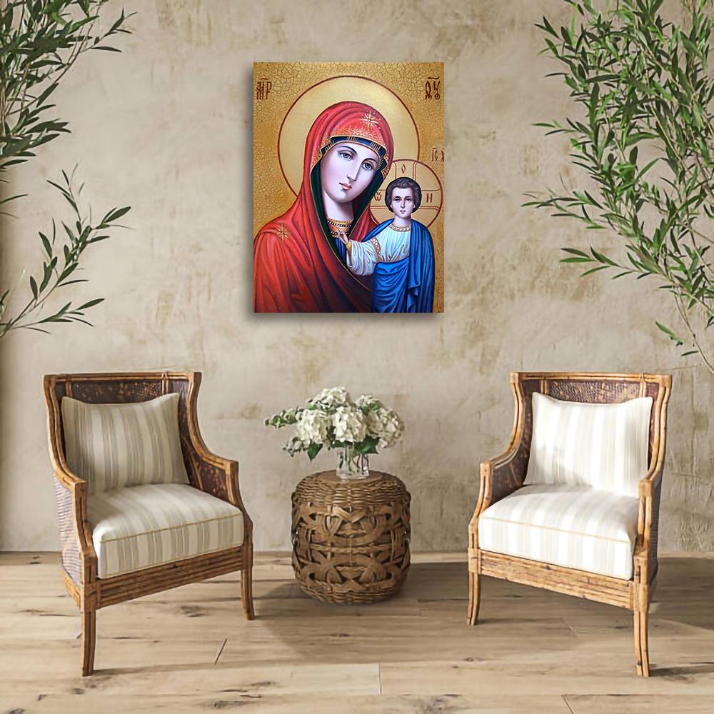 Алмазна мозаїка голограмні стрази SHLab Ікона Божої Матері SHS-27579 30x40 см - фото 3 Алмазна мозаїка голограмні стрази SHLab Ікона Божої Матері SHS-27579 30x40 см - фото 3