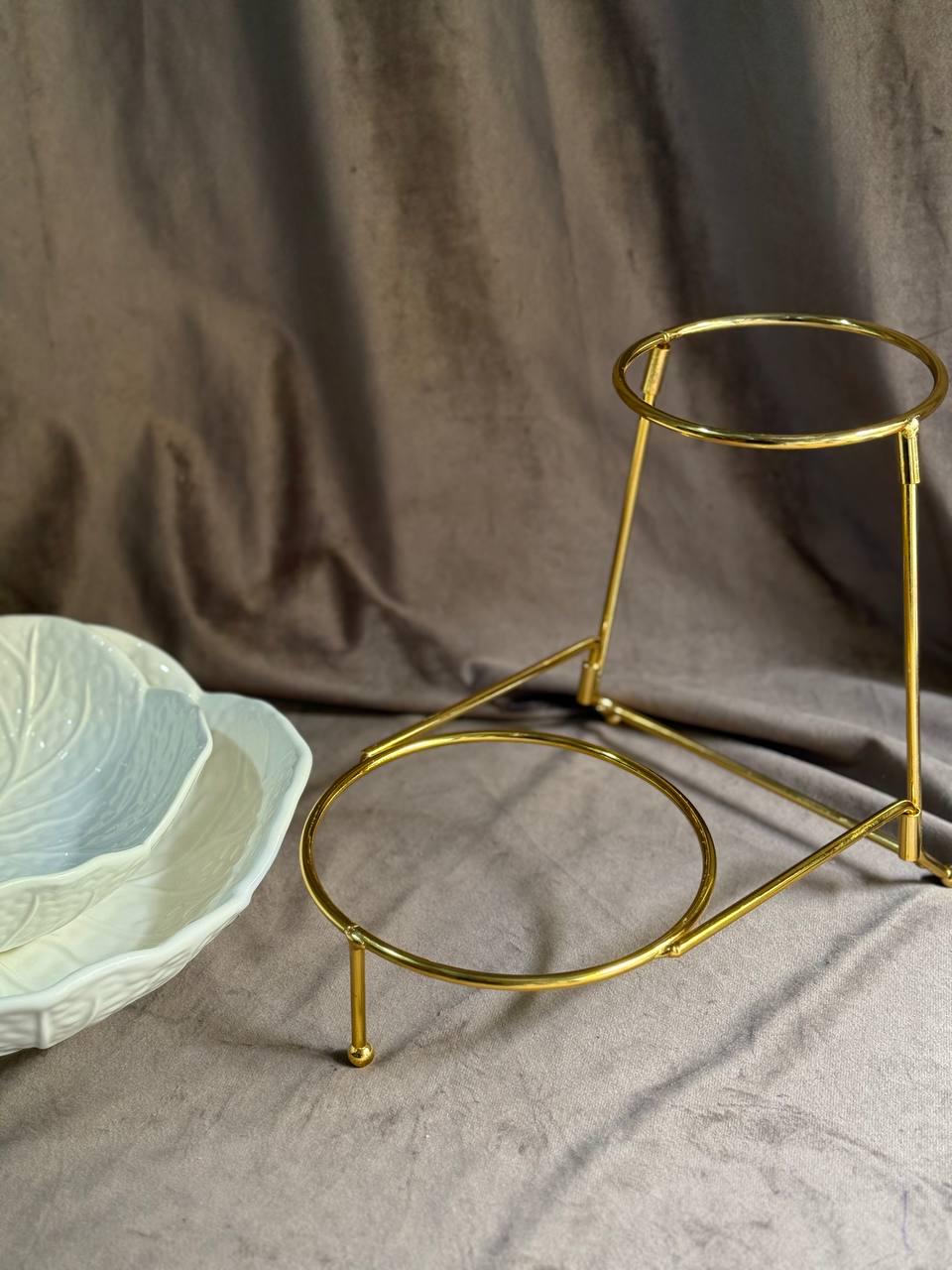 Фруктовница Yiwu C251 фарфоровая на металлической подставке 2 яруса 35х25х26 см Белый (30041786) - фото 8 Фруктовница Yiwu C251 фарфоровая на металлической подставке 2 яруса 35х25х26 см Белый (30041786) - фото 8