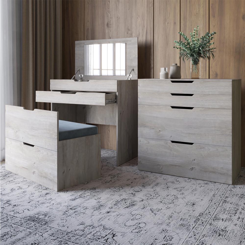 Комод-трюмо Lion Азія із дзеркалом нішею під сидінням та шухлядою Шварцвальд (Lion-041676)