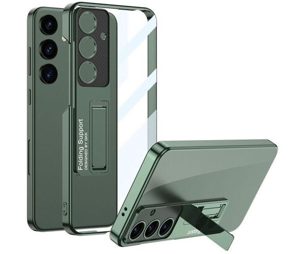 Чехол-накладка GKK Glass Stand для Samsung Galaxy S24 Plus Зеленый