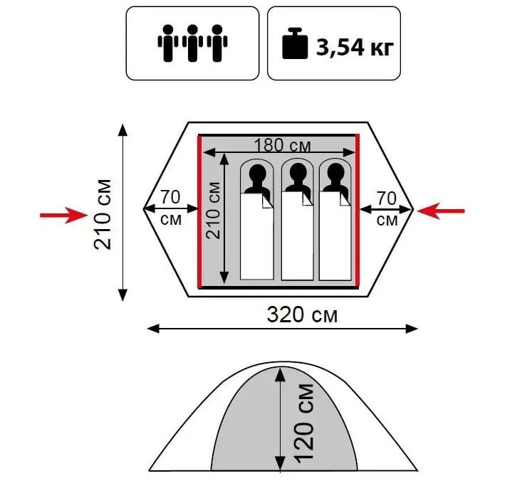Намет Tramp Lite Tourist 3 Пісочний (28555) - фото 3