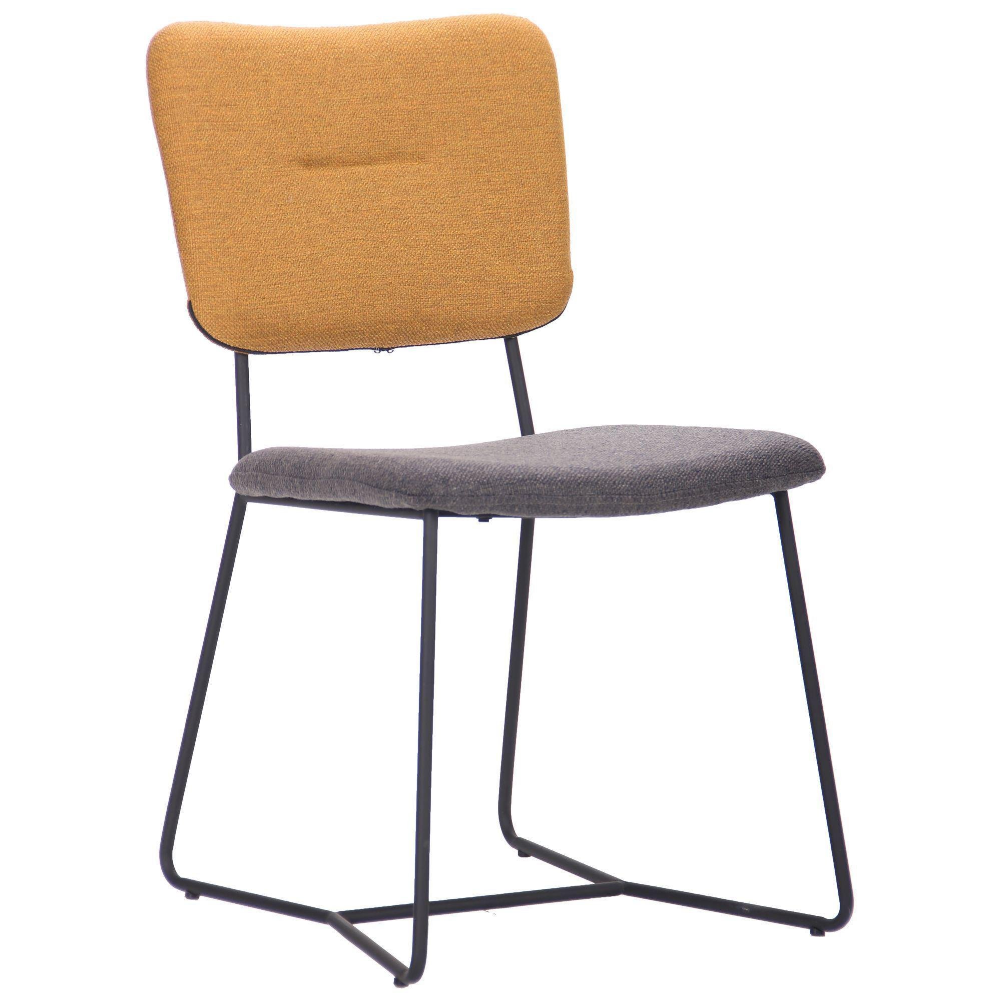 Обеденный стул AMF Alphabet G сталь/текстиль 860х490х590 мм Черный/Желтый/Серый