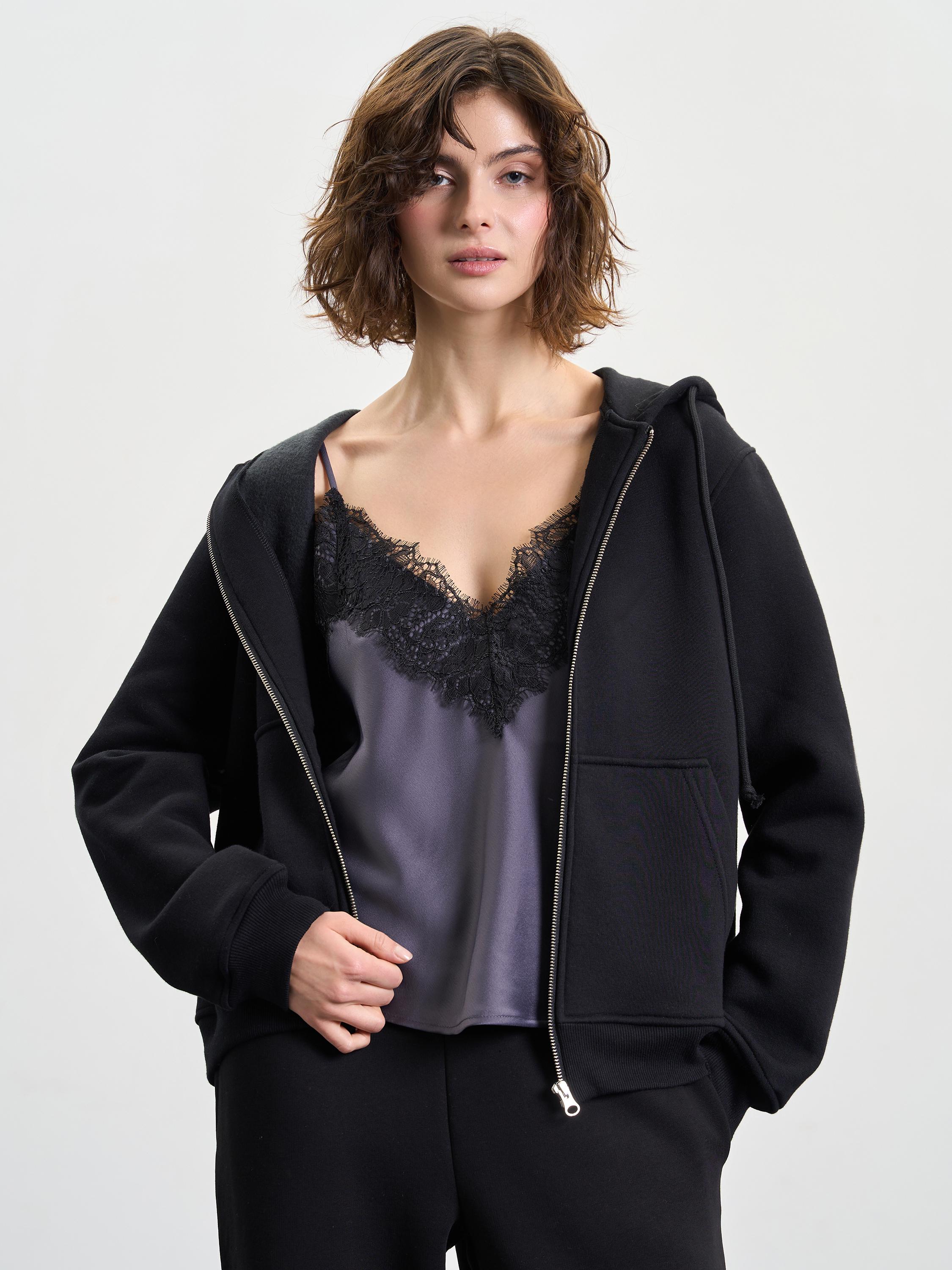 Зип-худи женское утепленное ROZA 240411 3XL Черный (4824005710292) - фото 5 Зип-худи женское утепленное ROZA 240411 3XL Черный (4824005710292) - фото 5