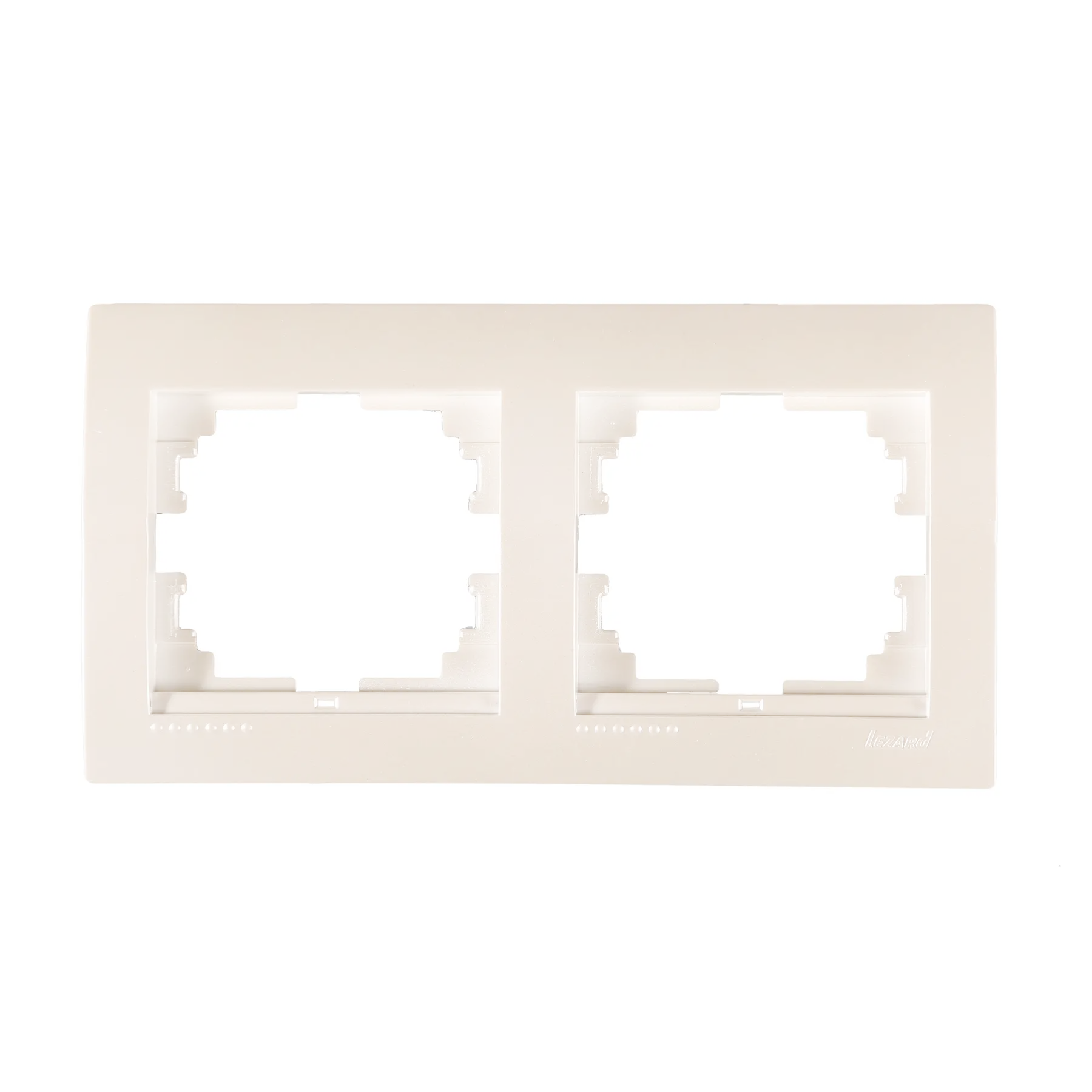 Рамка Lezard Deriy 2-местная горизонтальная Белый металлик