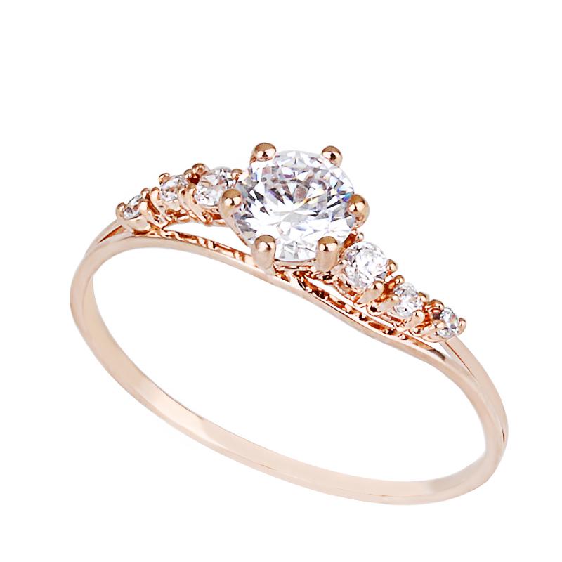 Кольцо с кристаллами Сваровски 096705 Italina р. 17 Белый