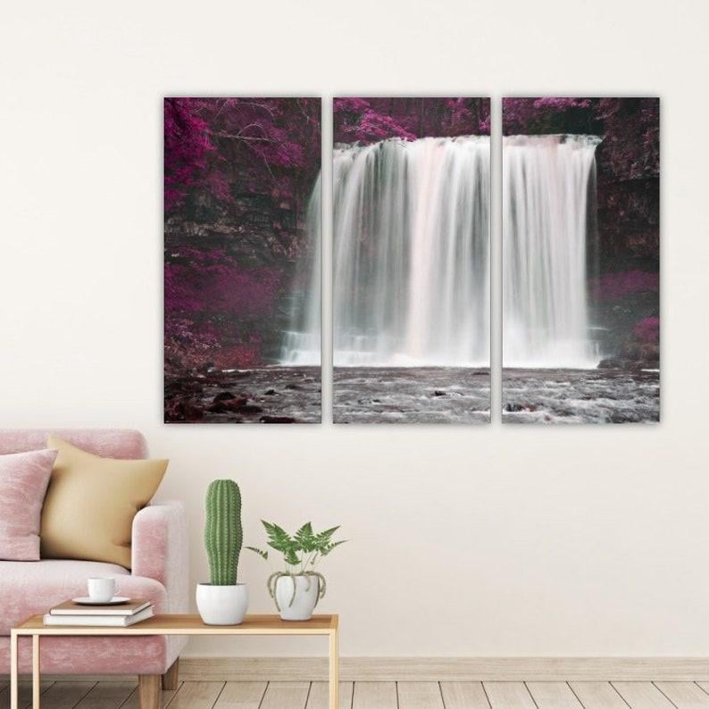 Модульная картина на холсте KIL Art Восхитительный водопад из трех частей 128x81 см (M3_L_312)