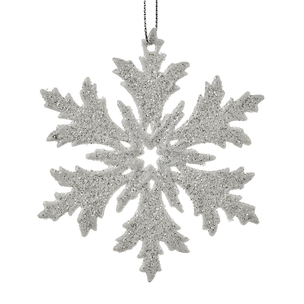 Фігурка-підвіска з блискітками Stenson Snowflake 10,5 см Сріблястий (R96212)