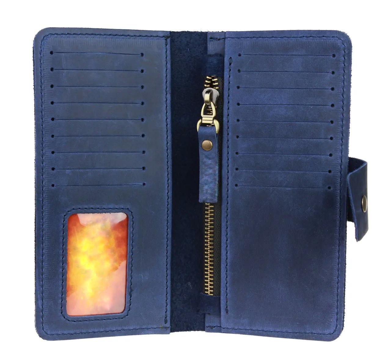 Гаманець FREESKIN шкіряний 19х9,5х1 см Синій - фото 4 Гаманець FREESKIN шкіряний 19х9,5х1 см Синій - фото 4