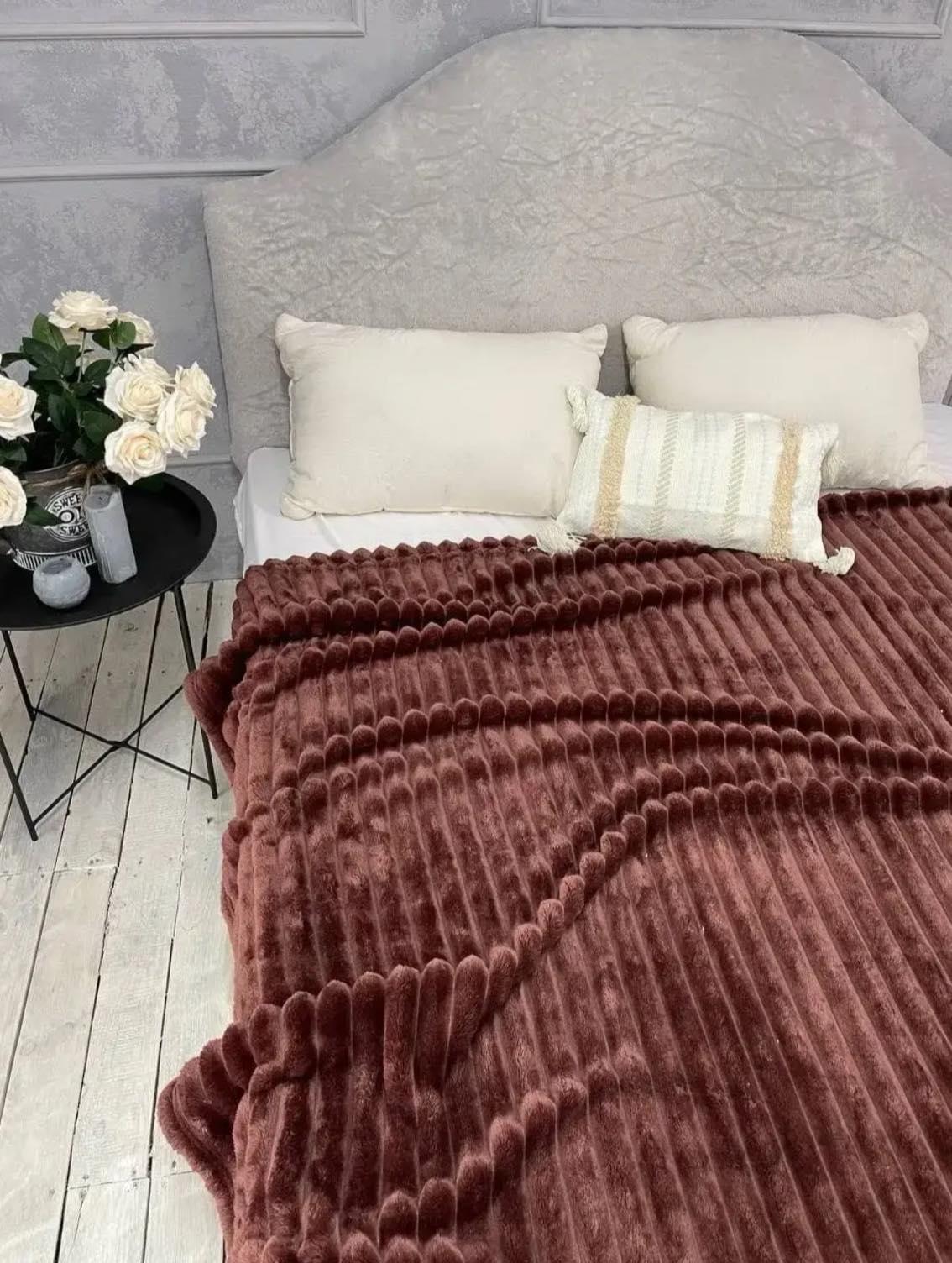 Плєд - покривало велюрове Шарпей широка полоска розмір 200x220 см. Плєд - покривало велюрове Шарпей широка полоска розмір 200x220 см.