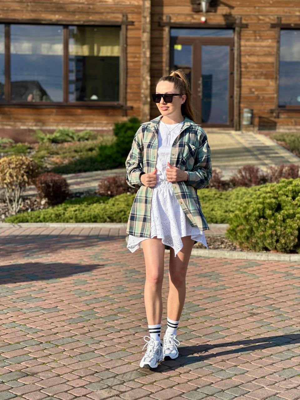 Рубашка женская в клеточку Синий/Зеленый (2567453287) - фото 10 Рубашка женская в клеточку Синий/Зеленый (2567453287) - фото 10