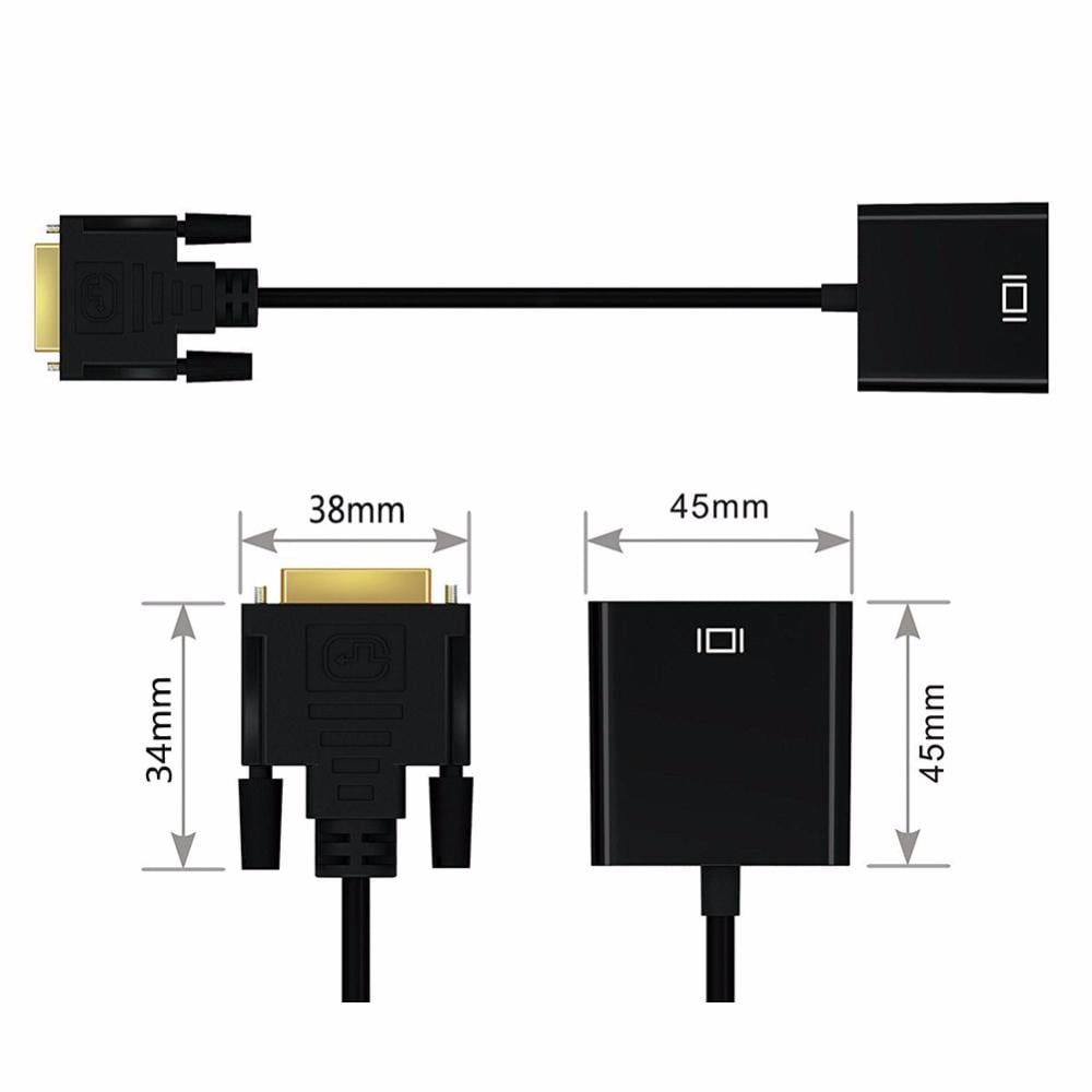 Перехідник 4Sport DVI-D 24 1pin M VGA 15pin F 0,26 м Black (CC-DDTVA-B) - фото 3