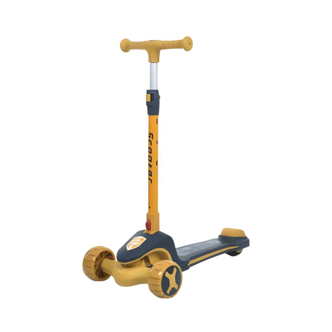 Детский самокат JR3-125-Y Maxi-Big со светом и музыкой на батарейках Желтый (26485770)