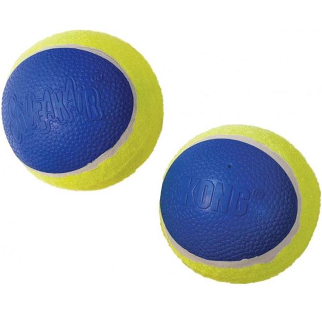 Игрушка для собак средних и крупных пород KONG SqueakAir Ultra Balls мяч-пищалка ультра L Ø 8,3 см 2 шт. Синий/Желтый (035585302010)