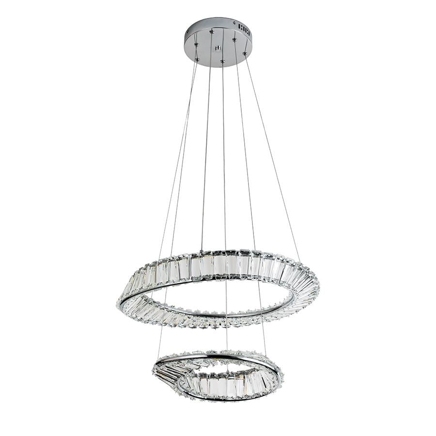 Люстра LED 799L8801 500/350 CH з пультом 68W Хром