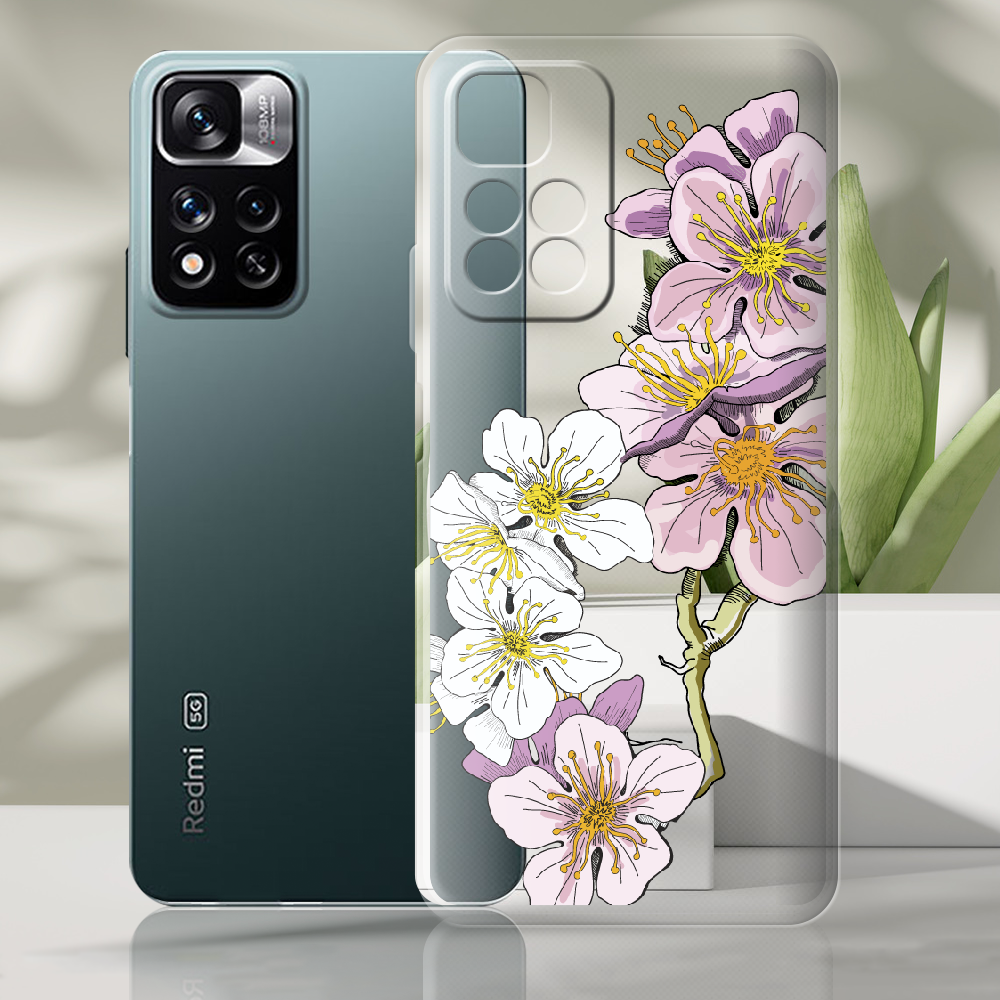 Чехол BoxFace Xiaomi Redmi Note 11 Pro Plus 5G Cherry Blossom Прозрачный силикон (44441-cc4-44441) - фото 2