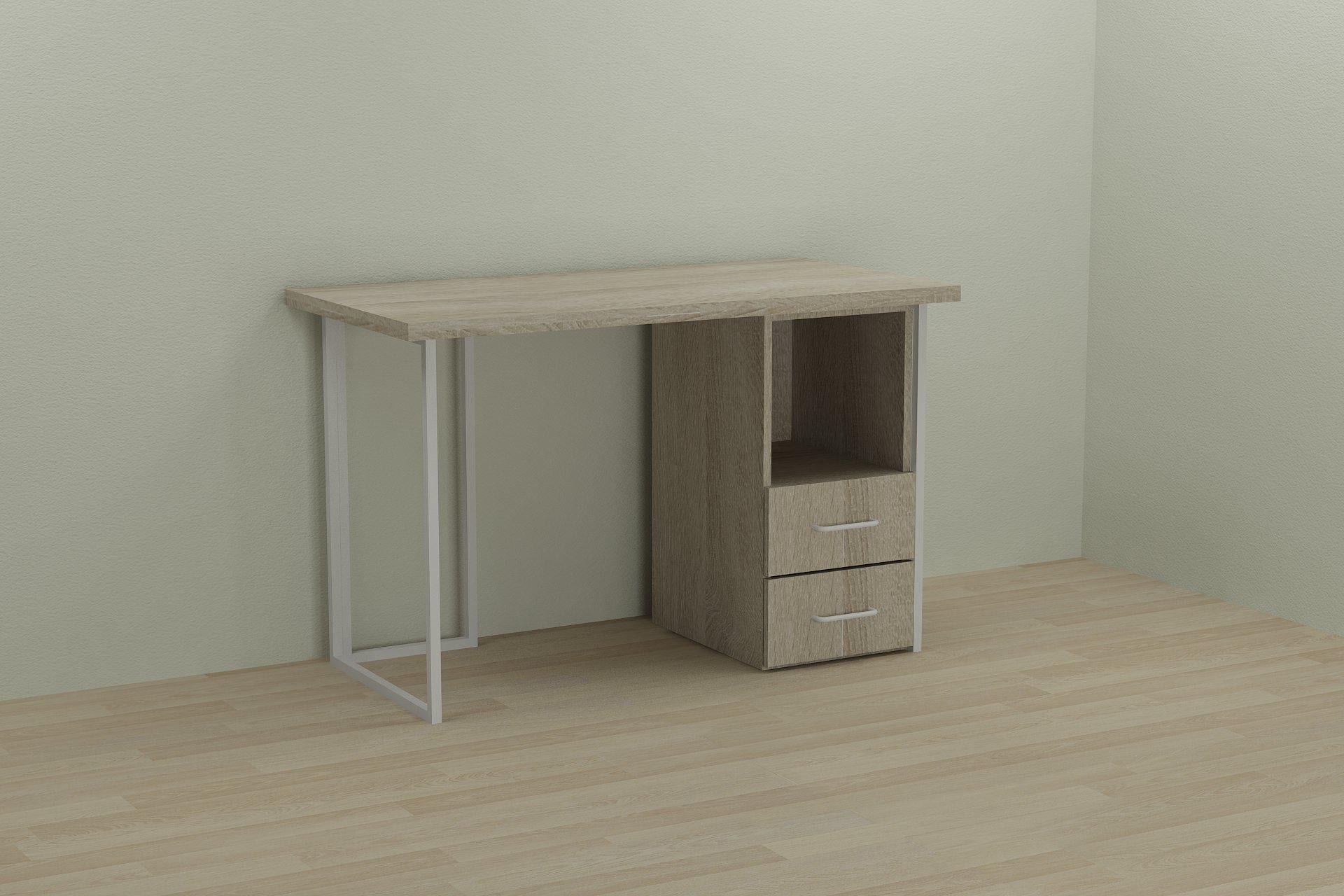 Стол компьютерный Ferrum-decor Отто ДСП 32 мм 75x120x70 см Белый/Дуб Сонома (FRD-101047)