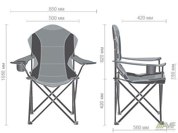 Стул складной AMF Рыбацкий XXL 1050x850x560 мм сталь/текстиль Алюм/Зеленый - фото 7