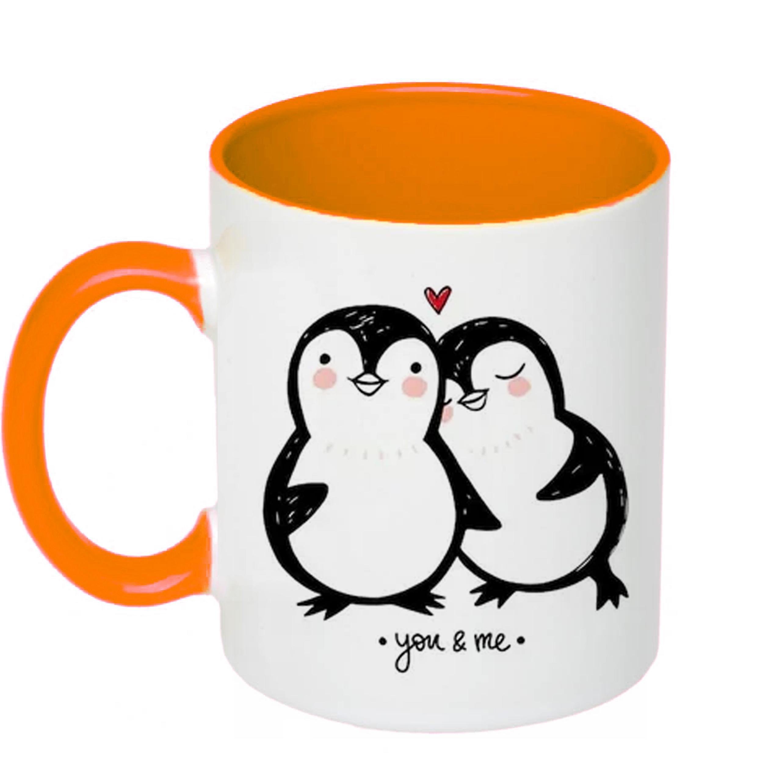 Чашка с принтом You&Me 330 мл Оранжевый (17621)