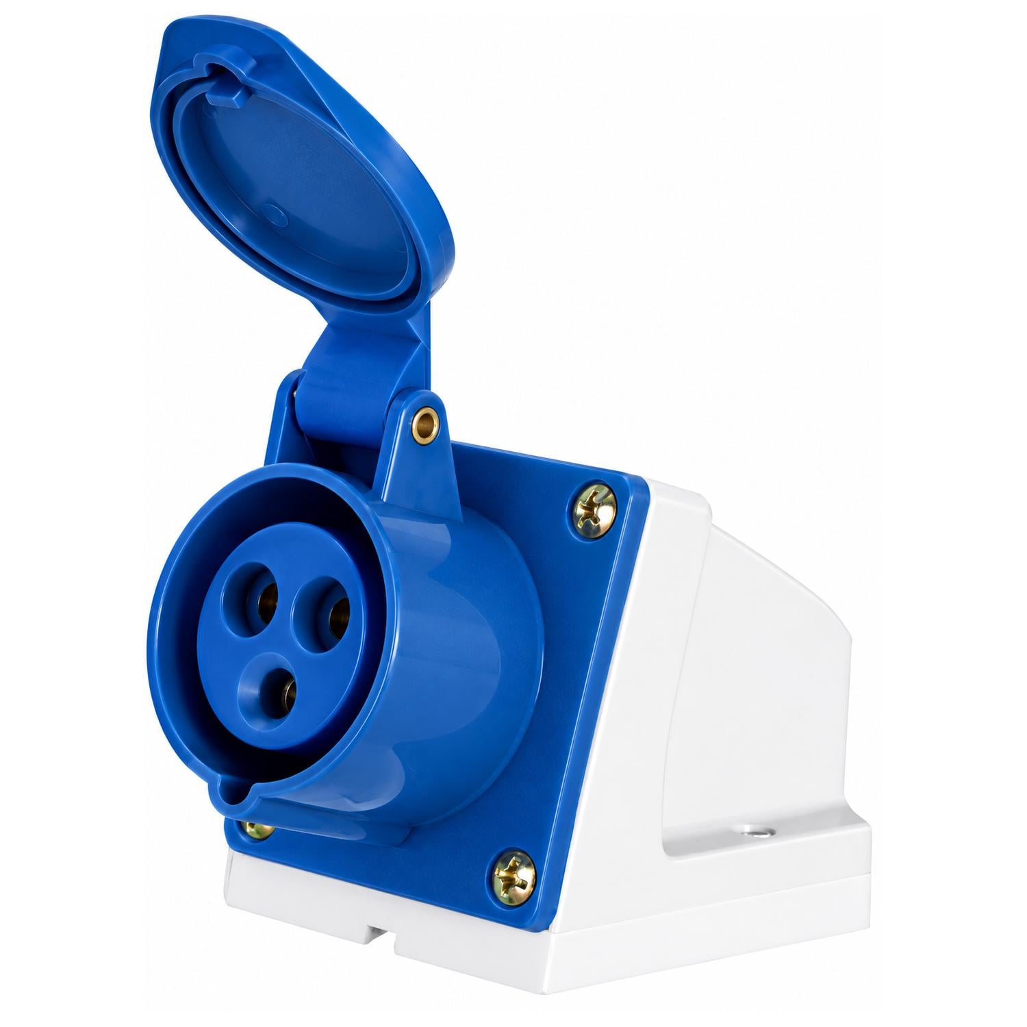 Розетка силовая E.NEXT e.socket.pro.3,16 2P+PE 16А 230V стационарная IP44 Синий (p012001)
