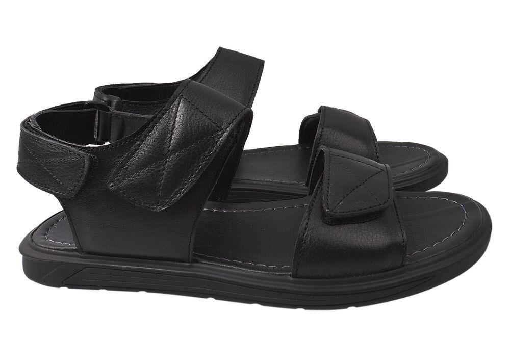 Босоножки мужские Brionis из кожи на низком ходу с открытой пятой р. 43 Черный (108-21LBC)