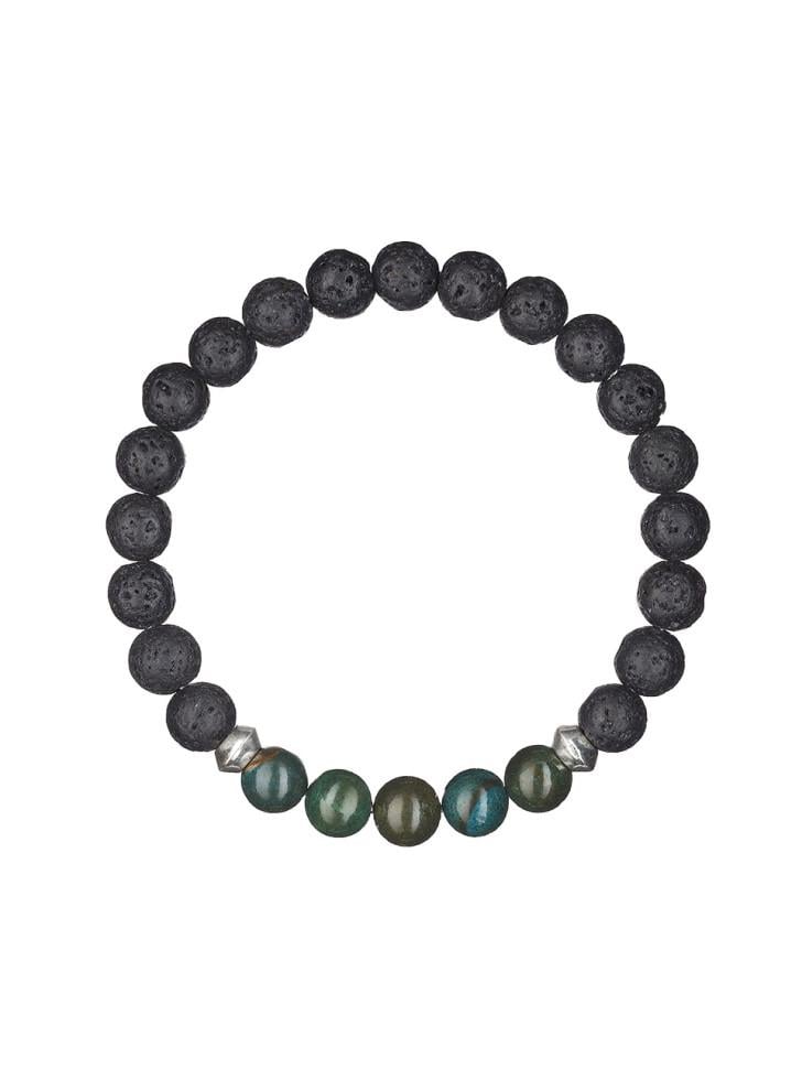 Мужской браслет из лавы и апатита 4975