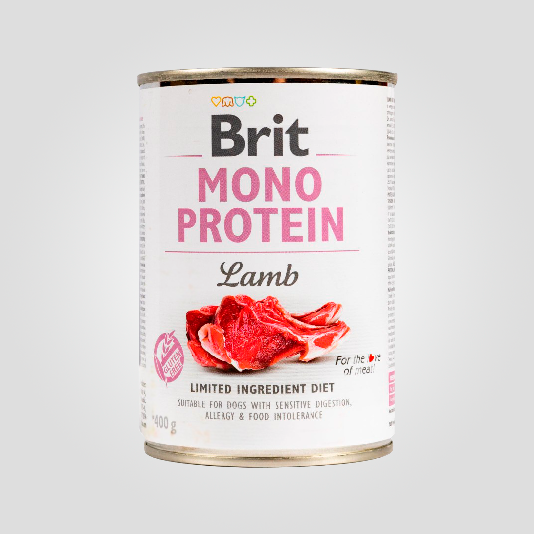 Корм влажный Brit Mono Protein Lamb для собак с ягненком 400 г (20504673)