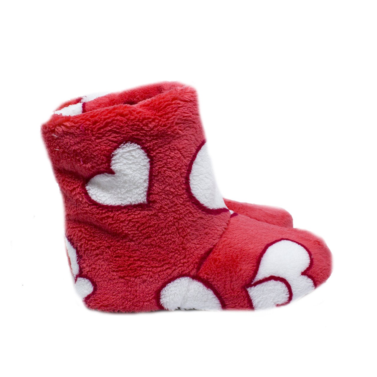 Тапки-сапожки домашние PaGo махра Сердце 36 Красный