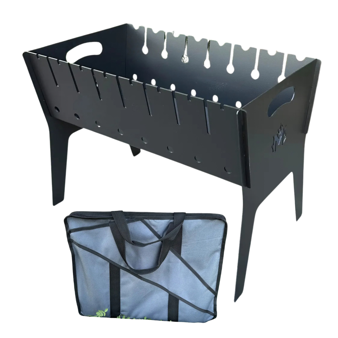 Мангал розбірний дворівневий похідний Mzavod Фенікс на 8 шампурів сталь 2 мм з чохлом (2932816618)