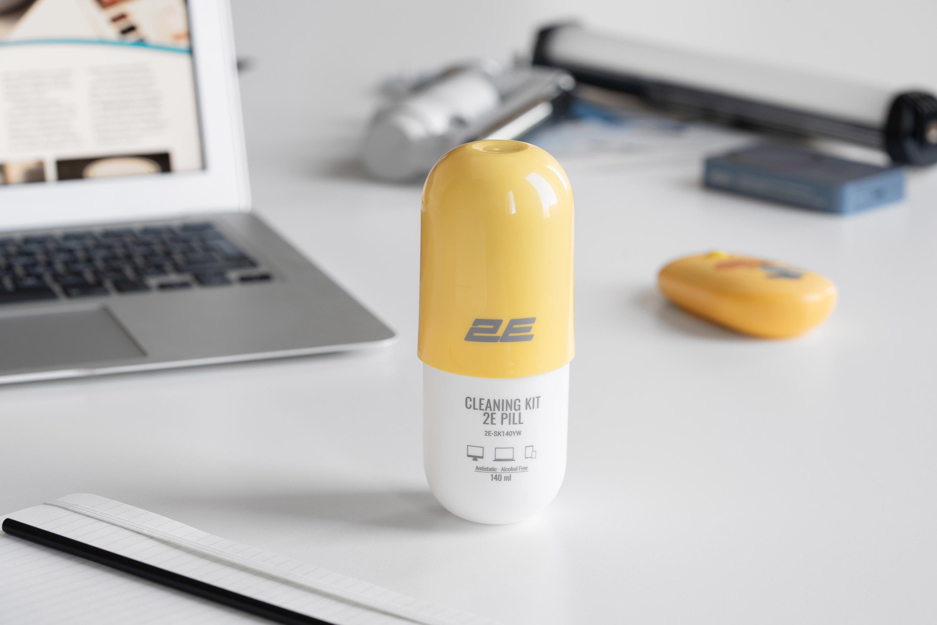 Жидкость для чистки техники 2E PILL 140 мл с салфеткой 20 см Бело-желтый (2E-SK140YW) - фото 6 Жидкость для чистки техники 2E PILL 140 мл с салфеткой 20 см Бело-желтый (2E-SK140YW) - фото 6