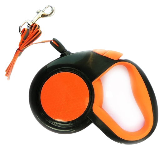 Поводок-рулетка для выгула собак лента 5 м до 20 кг Оранжевый (00000004706)