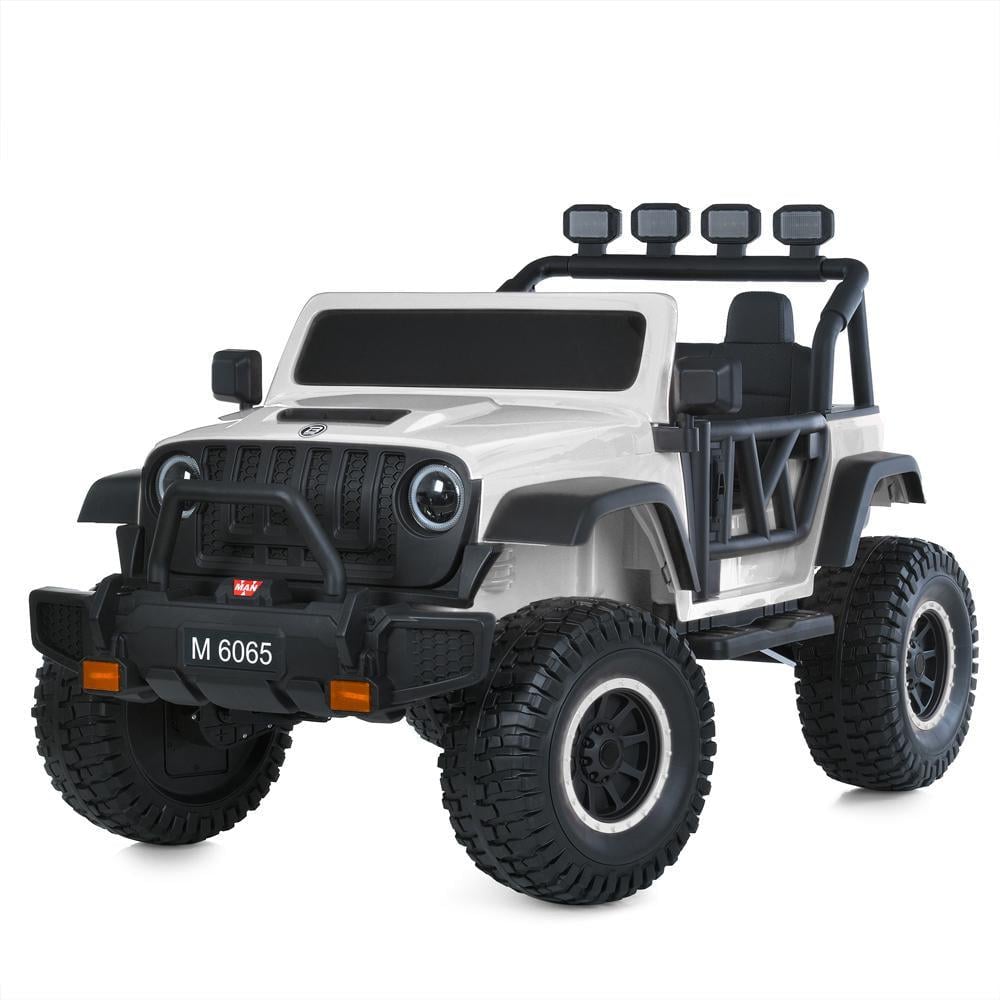 Детский электромобиль двухместный Bambi джип M 6065EBLR Белый