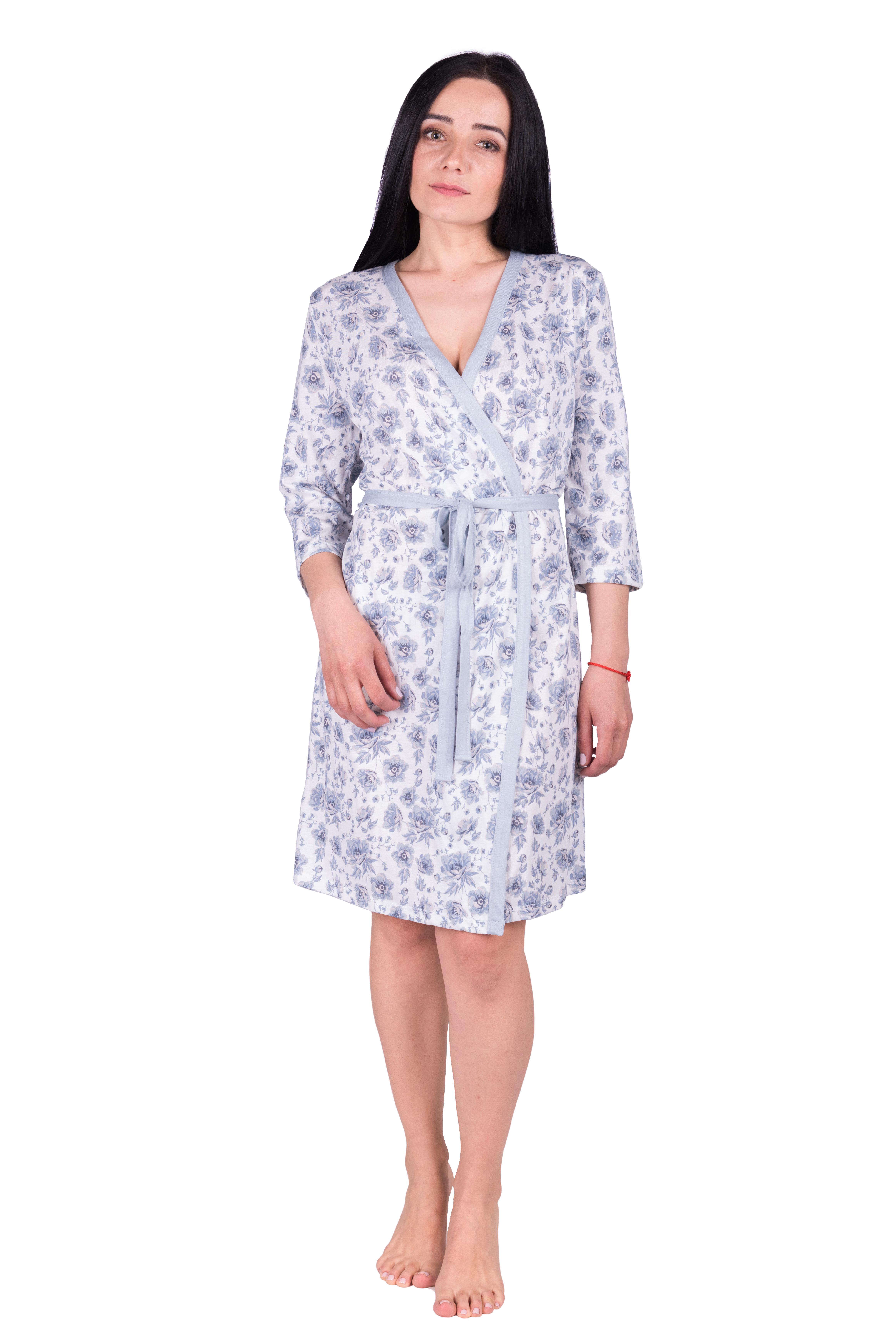 Халат Наталюкс Цветок L Синий (4520508611141)