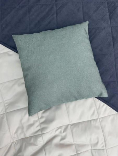 Подушка декоративная однотонная Decorator Sawana 40х40х11 Серо-голубой (84-058)