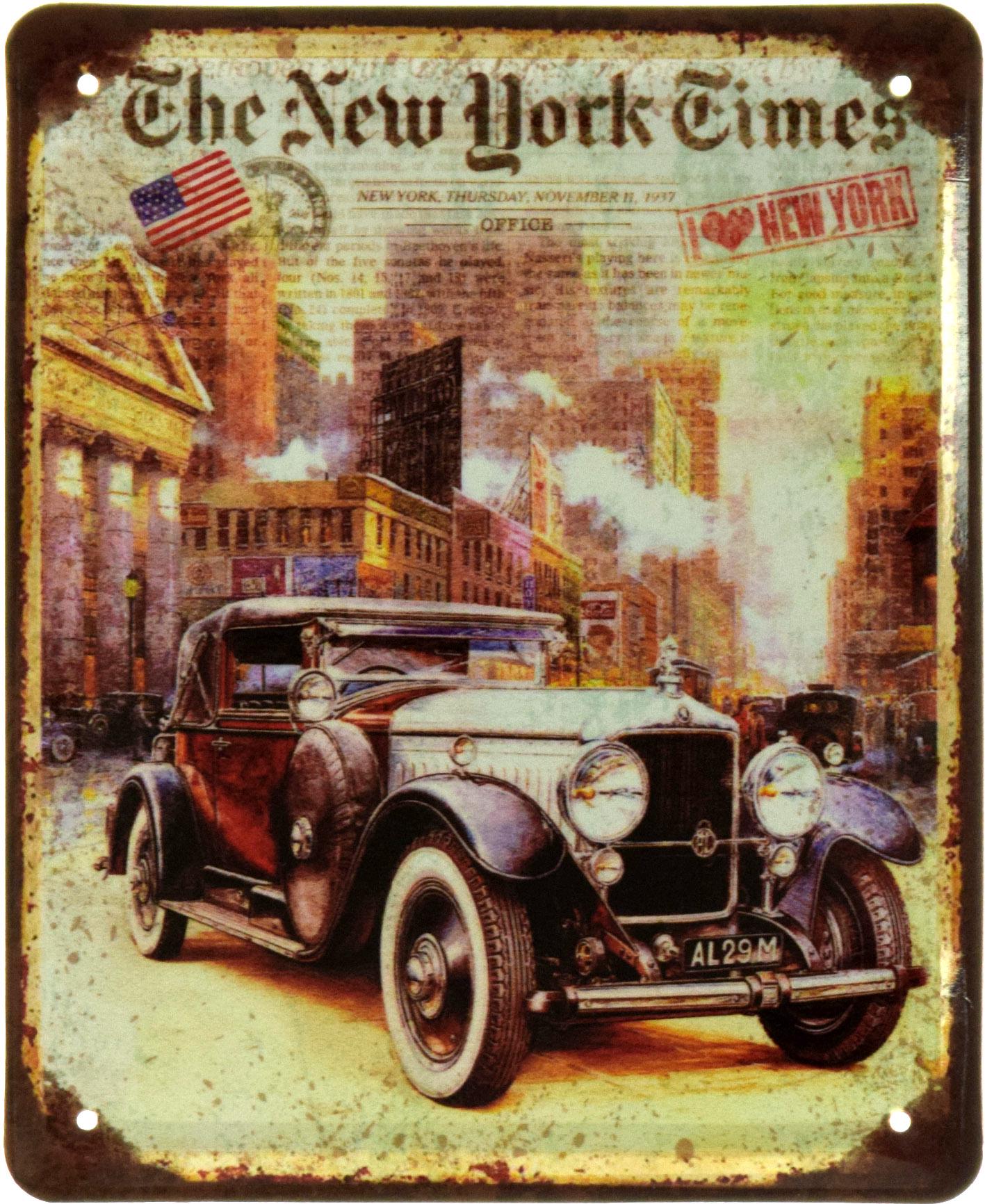 Табличка металлическая Walter P IV The New York Times 18x22 см